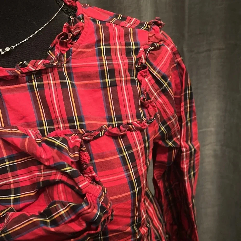 Red Plaid J. Crew Blouse